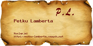 Petku Lamberta névjegykártya